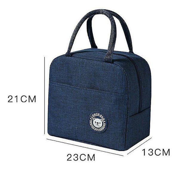 Lasten Aikuisten Lounaskassi Eristetty Kylmälaukku Picnic Bag School Lonch Box Tummansininen Dark Blue