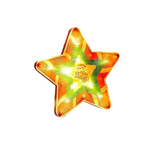 Juleopplyste vinduspynt med sugekopp Batteridrevet hengelys Star