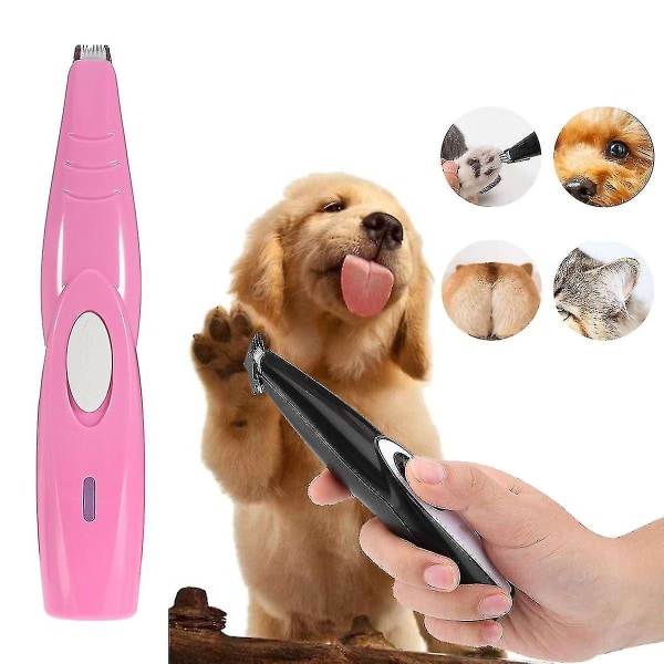 Elektrisk Pet Foot Hårtrimmer Hund Grooming Pedikyr Clipper Pink