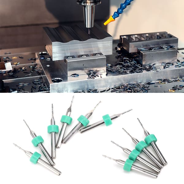 10 stk. 2 Fløjter Karbid Fræser Wolfram Stål CNC Endefræser 2,4 mm