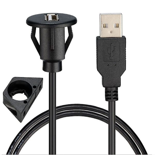 1m/3ft Car Dash Board Mount USB 2.0 Hane Till Hona Socket Panel förlängningskabel Black