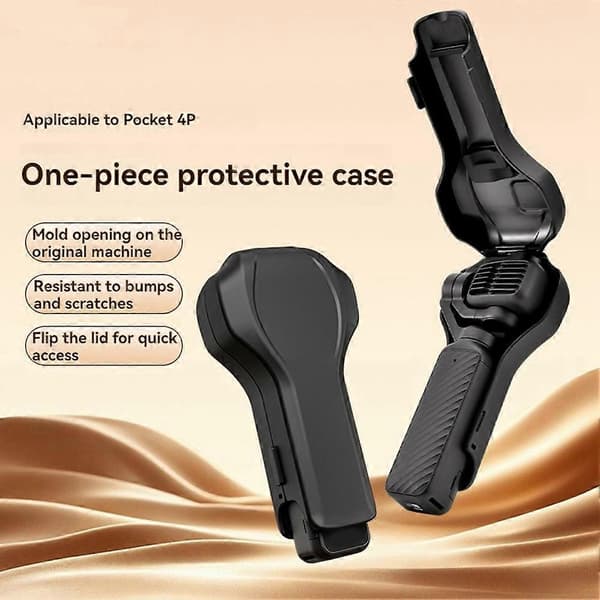 Hårdt etui til DJI Pocket 4pro Fuld kropsbeskyttelse Hurtigåbnende foldbart design Perfekt til vloggere Black