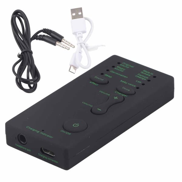 Bærbar Mini Voice Changer-lydkort til telefon, computer og bærbar