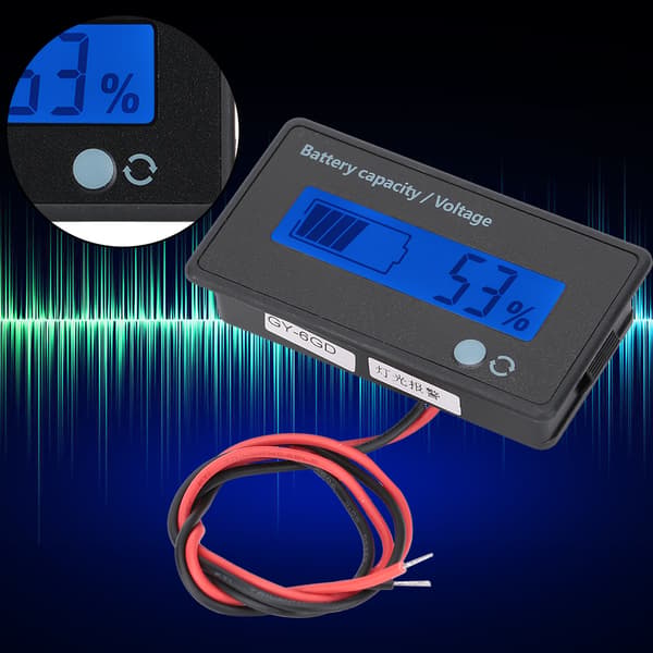 GY-6GD PCB HTN Batterikapacitetsmonitor Indikator LCD-display med blinkande alarm 12-84V Blå