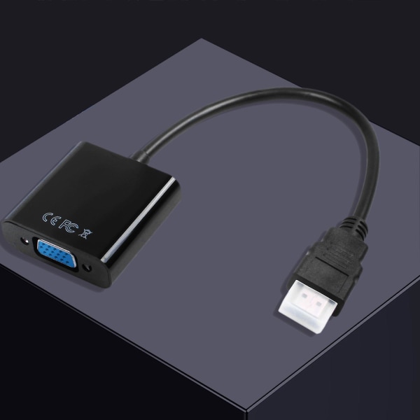 [uppgraderad version] 1080p till Vga kabeladapter omvandlare för dator bärbar dator Strömfri, - svart Black