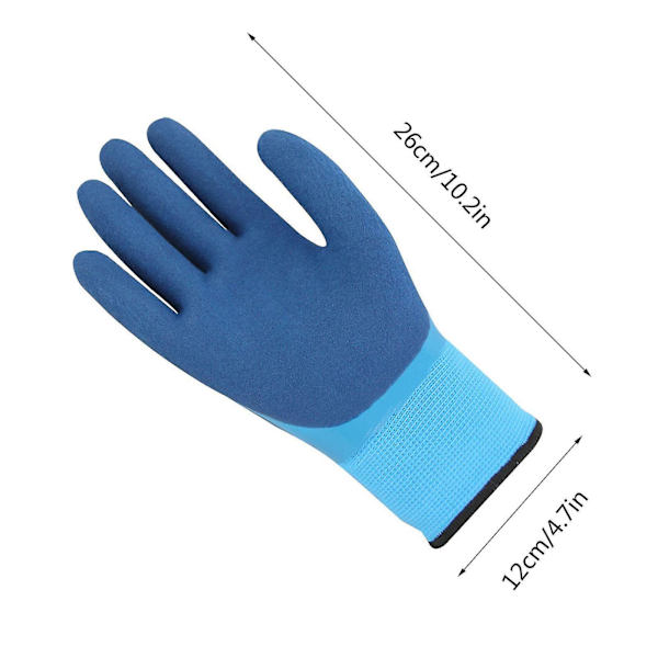 Vandtætte vinterarbejdshandsker Grip Udendørs Have Ice Snow Cold Multi-purpose M Blue