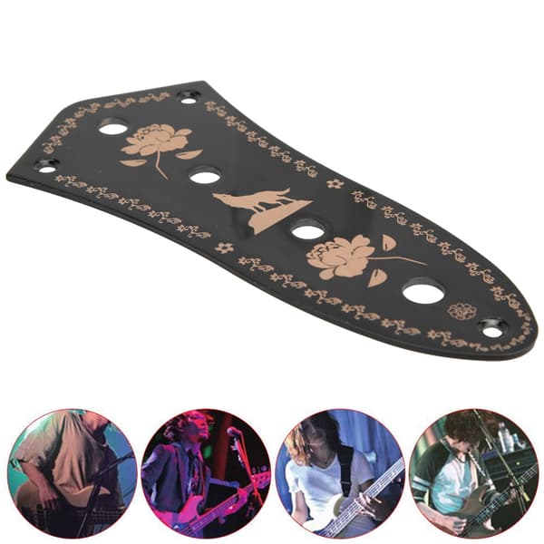 GE103 JB Style Basguitar Metal Kontrolplade Sort Retro Panel