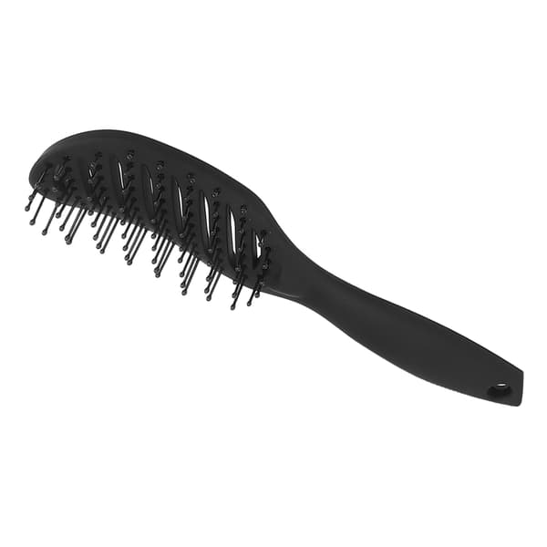 Menisk Hårkam Våd og Tør Nylon Styling Hårmassagebørste Sort