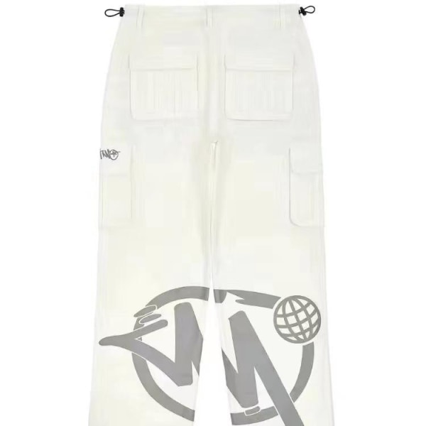 De nye Minus Two Cargo Pants Cargo-bukser Myke bukser Pocket High Waist S White hvid L