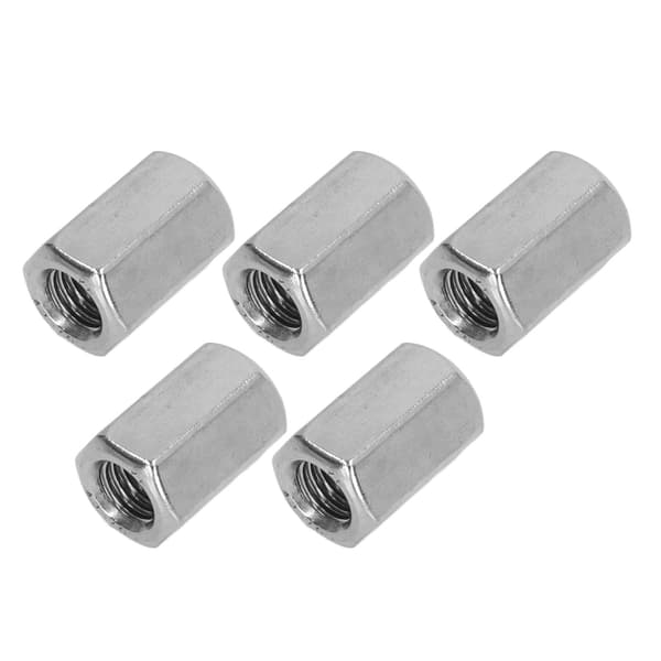 5 STK M12 X 1 75 19 L30mm Sekskantkoblingsmutter i rustfritt stål Rustsikker 6-siders lang stangmutter
