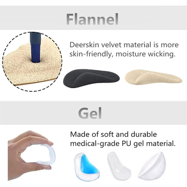 Par Arch Support innersulor, silikon plattfots ortopediska innersulor