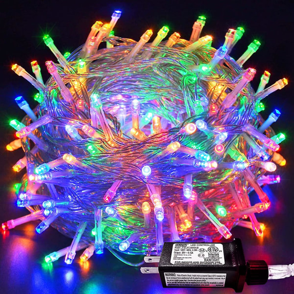 33ft 100 Led Indoor String Lights Multicolor, Clear Wire Julbelysning British standard plug