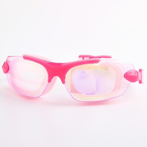 Simglasögon för vuxna Kvinna Lärande Platta simglasögon Vattentät anti-dimmelektronpistol Simglasögon unisex pink