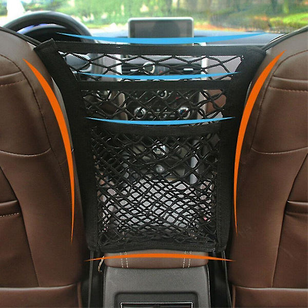 Auto Interiør Sæde Ryg Elastisk Mesh Mesh Auto Styling Opbevaringstaske Lomme Bur Mesh Lomme Holder Bildele Bagagerum