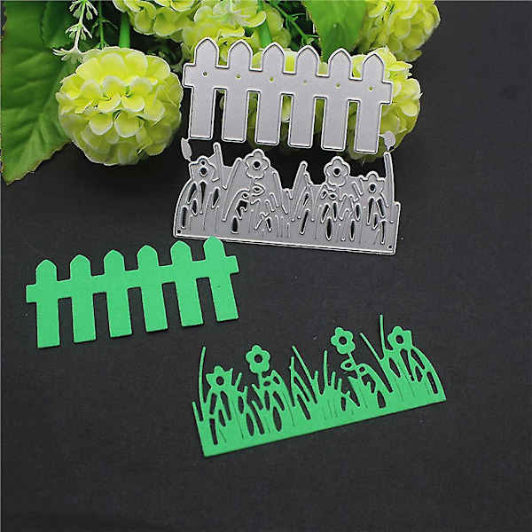 Staket Blommor Metall Skärverktyg Stencil Gör själv Scrapbooking Album Stämpel Papper Kort Prägling Dekor Hantverk