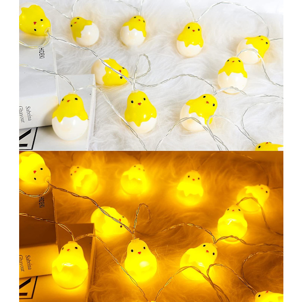 Easter Chicks String Lights Easter Egg Lights (3M 21LEDs utan batteri)
