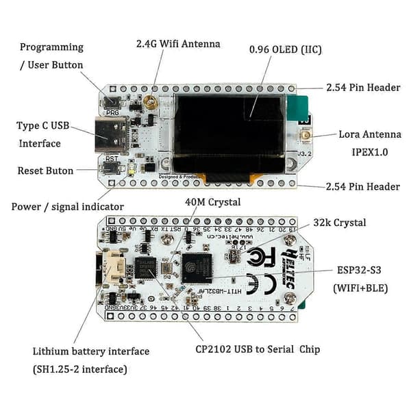 【BQ】Heltec Meshtastic LoRa32 V3 udviklingskort 863-928MHZ SX1262 As Shown