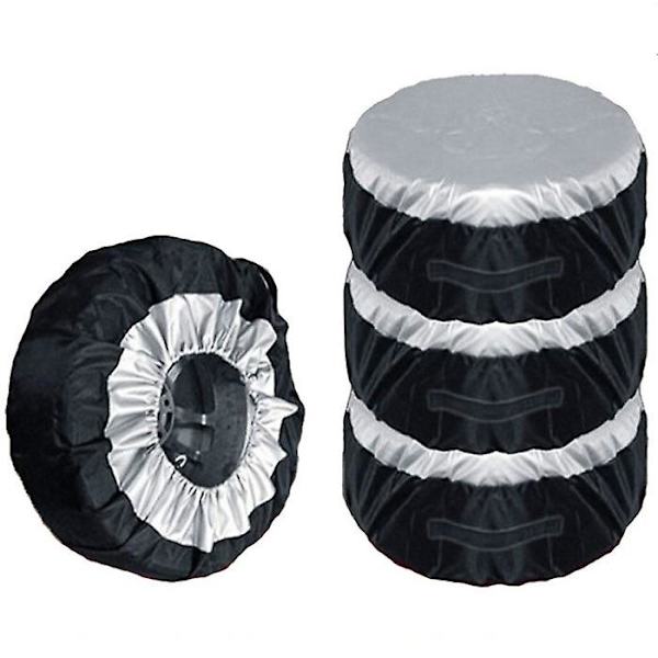 4 stk Dekkdeksel Reservedekkdeksel Dekkoppbevaringspose Halvpakning Støvtett solbeskyttelsesdeksel Universalt reservedekkdeksel 210d dekkdeksel 80*47cm