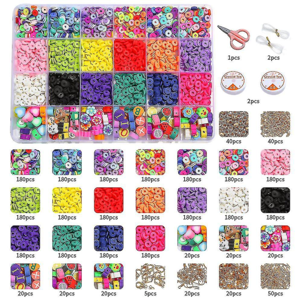 24 Grid Soft Clay Bløde keramiske perler Diy Sæt Box Håndlavet Diy Beaded Sæt