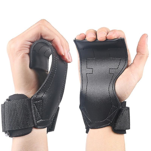 1 Pair Fitness Palm Guard Gloves Male Pull-up Bench Press Dumbbell Pvc Wrist Guard Hard Pull Booster Weight Lifting Grips With Wrist Straps