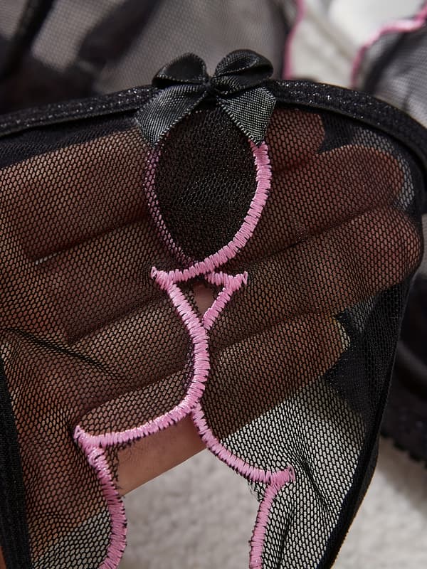 Svart sexy undertøyssett til hverdagsbruk Black L