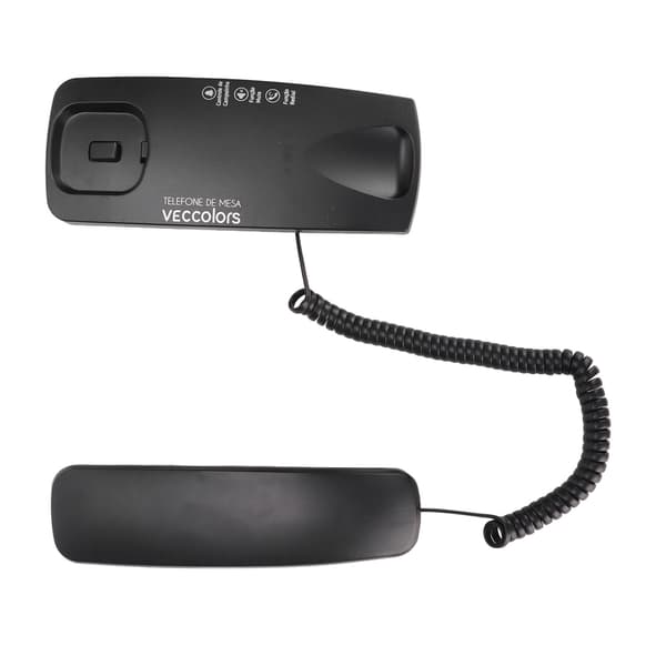 KXT1042 Fastnettelefon til vægmontering til kontor, hjem, hotel, badeværelse (sort)