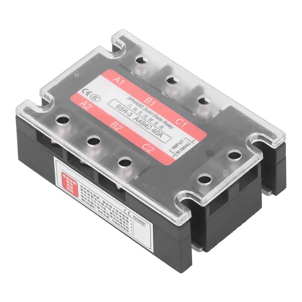 3-faset solid state relæ 40A LED-indikator Gennemsigtigt dæksel AC til AC SSR 90-250V Input 24-480V Output