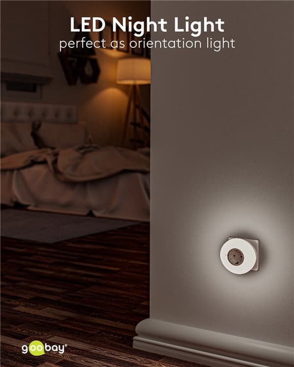 LED-natlampe til stikkontakt Vit 78.6