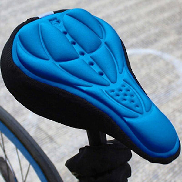 3d mjuk cover Cykelsadel Cykelsadel Bekväm skumsitsdyna Blå Blue