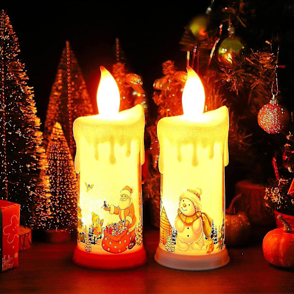2st Julbatteri Drift Led Ljus Jultomten Santa