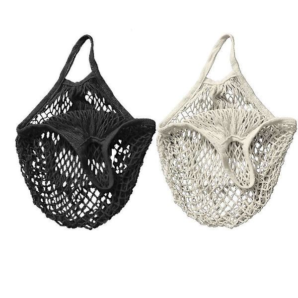 2 stk Mesh Net Turtle Bag String Shopping Bag Genanvendelig Frugt Opbevaring Håndtaske Tote Multicolor