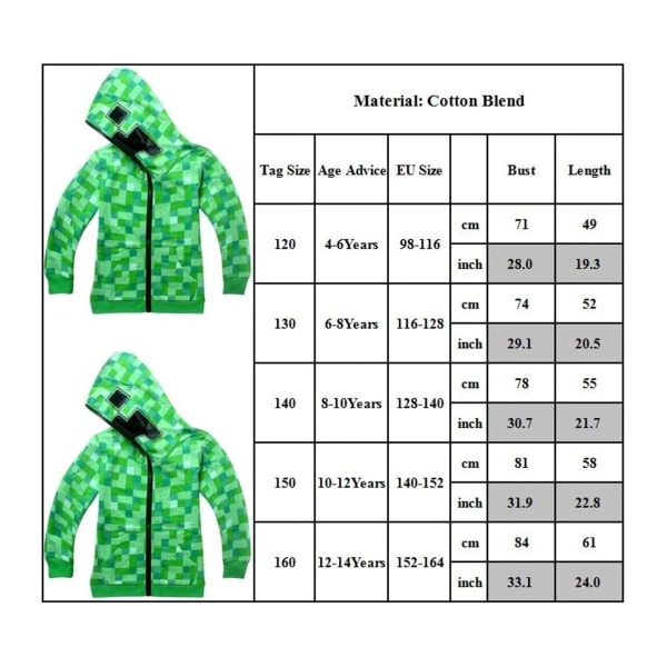 Zip Up Hoodie Barn Pojke Flicka Huvtröja Casual Jumper Topp8-10 år