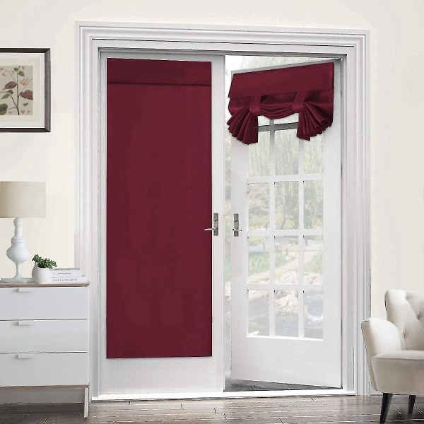 Termisk isoleret mørklægningsdørgardin, 26 x 68 tommer 2 stk Bourgogne 2pcs Burgundy