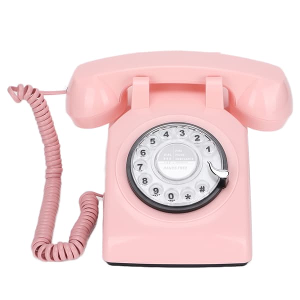 Klassinen Pinkki Retro Kiertovalinta Kiinteä Puhelin
