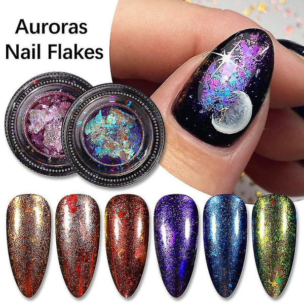 Nail Brocade Powder Japanese Dream Aurora Cloud Brocade Powder Edelweiss Glitter Groft shape -2