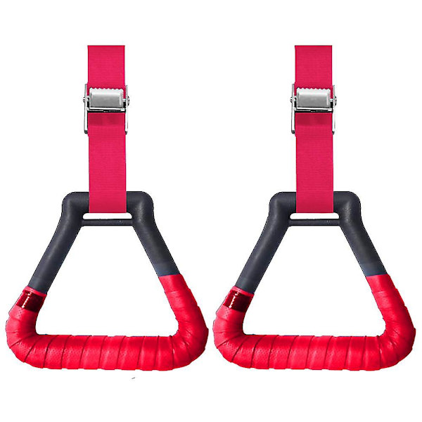 2 st Gymringar Gymnastikringar, Triangulära Pull-up Ringband Red