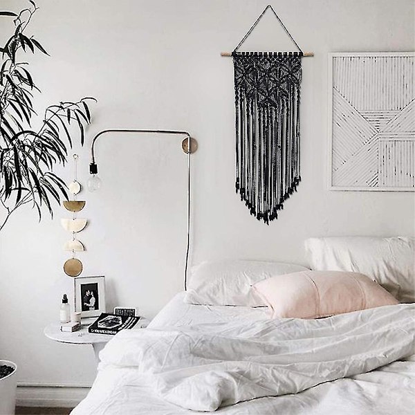 Seinäteline, boho Macrame Seinäteline Käsintehty kudottu seinätaide