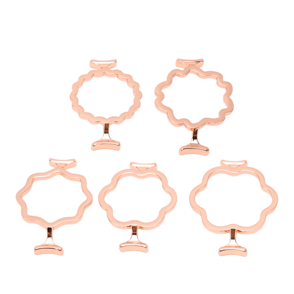5 stycken vaxförsegling formar i roséguld, zinklegering, för effektiv gränsöverskridande verksamhet med 2,5 cm och 3 cm stämpelringar
