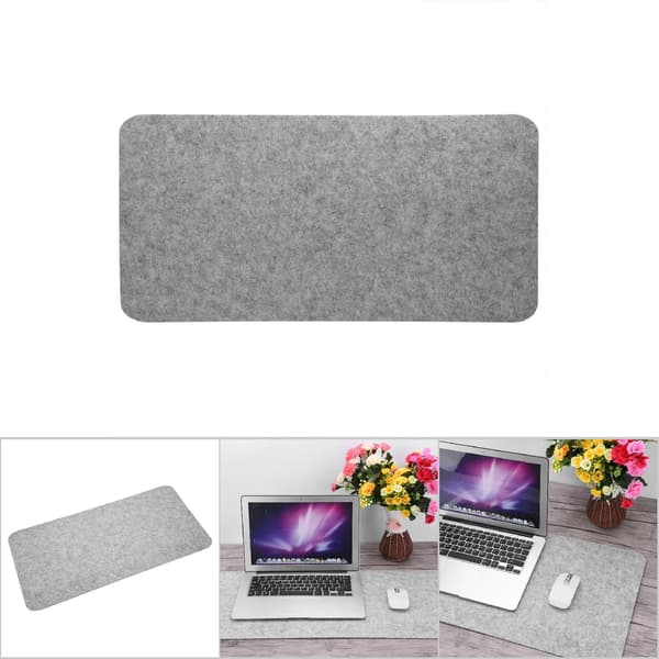Antistatisk lysegrå polyesterbordmusematte - 68x33cm, perfekt for kontorbord, bærbar datamaskinmatte, datamaskin-PC-puter
