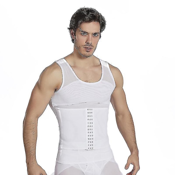 Miesten vyötäröleikkurin vyötäyte Trainer Hot Swear Shirt korsetti laihduttava vartalon muotoilija White M
