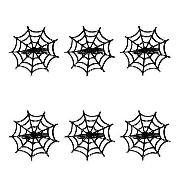 6 delar Halloween Spindelnät Servettringar Set Slitstark metall servetthållare Spöklik design servetthållare för utomhusfester, semester,