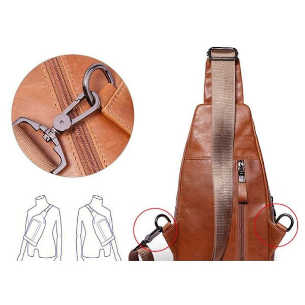 Työkalulaukku Miesten nahkainen Crossbody-laukku Olkalaukku Urheilulaukku Vapaa-ajan laukku