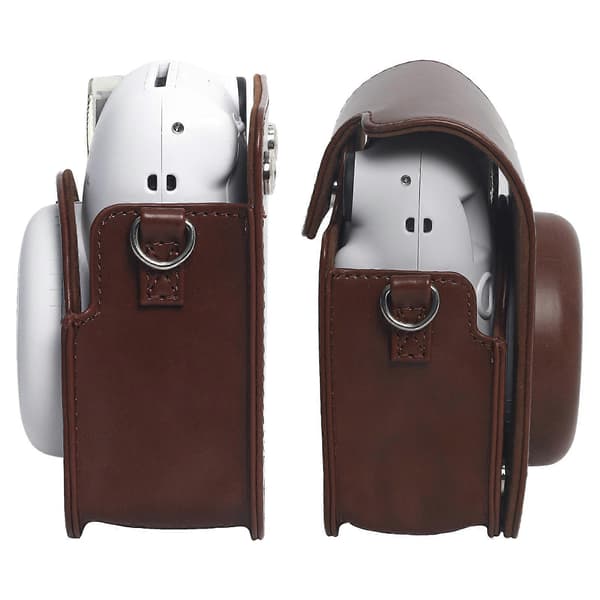 【BQ】Leather Case for FUJIFILM Instax mini 12, Full Body Camera Bag with Shoulder Strap (Brown) Brown