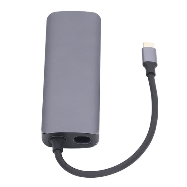 9 i 1 USB C Dockingstasjon Aluminiumlegering Dobbel Skjerm Hub Adapter
