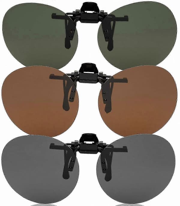 【BQ】Polariserte Clip-On Runde Solbrillerfeste for Briller Brown One size