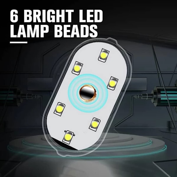 2 stk. LED-sensorlys til bilinteriør USB Genopladelig Touch Switch Ambient Lampe Natlæselampe