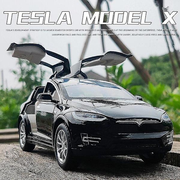 Hhcx-1:24 Tesla Model X Legeret bilmodel Diecast Metal Simulering Legetøjsbilmodel
