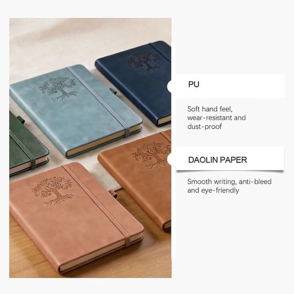Antik PU-læder notesbog, 160 sider, bredt linjeret, bærbar notesbog med elastisk penneholder til studerende, forretningsfolk, pink Pink