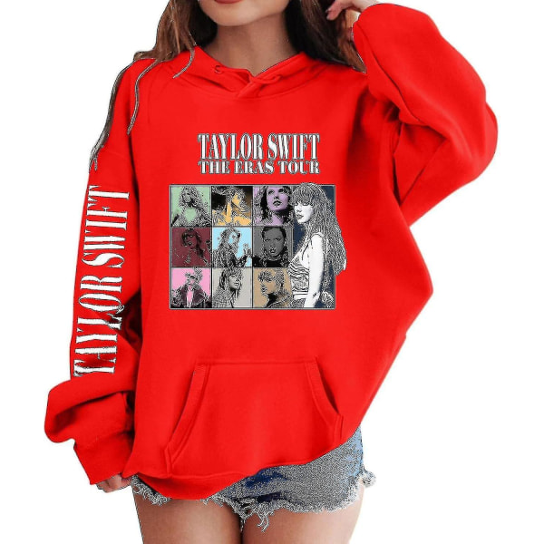 Luvtröjor för flickor 1989 Casual Taylor-tröja Barn Pojkar Swifts Pullover Konsertdräkt med huva för 4-14 år 01 red 12 to 13 Years