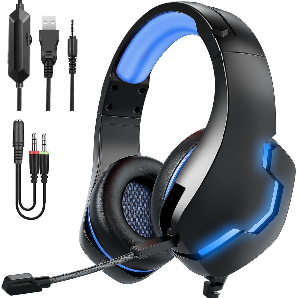 J10 Headset Kablet Headset Ledningsstyrt Lysende E-sport Mobilspill Headset Datatilbehør